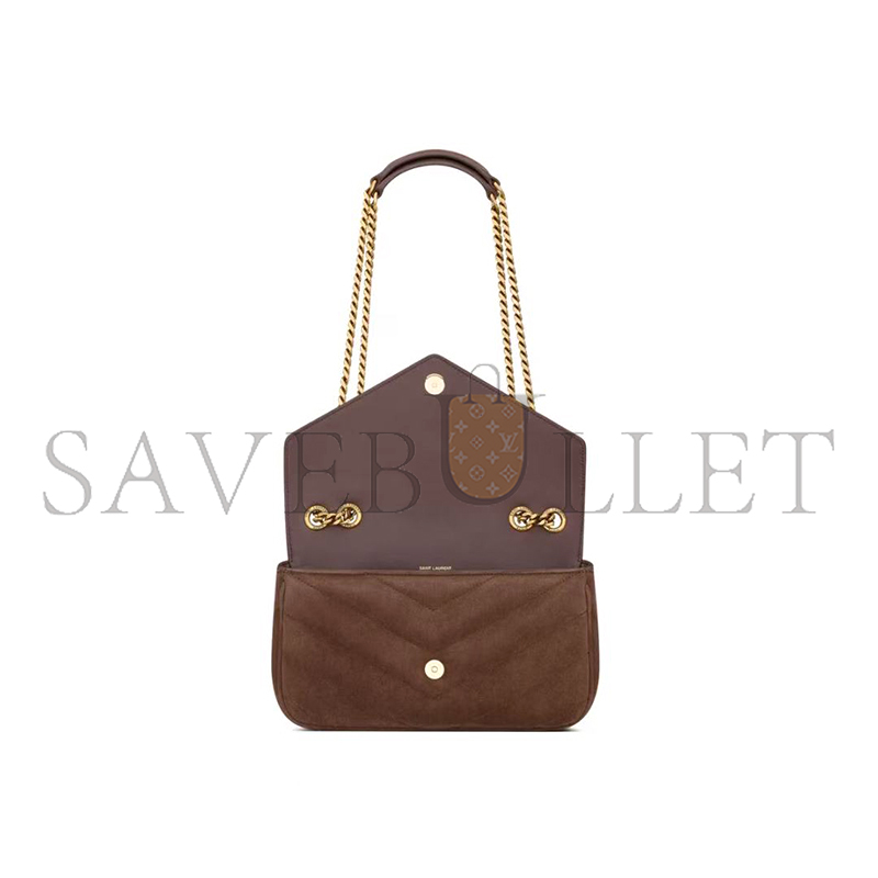 YSL LOULOU SMALL IN MATELASSÉ SUEDE 801437 (24*14*6cm)